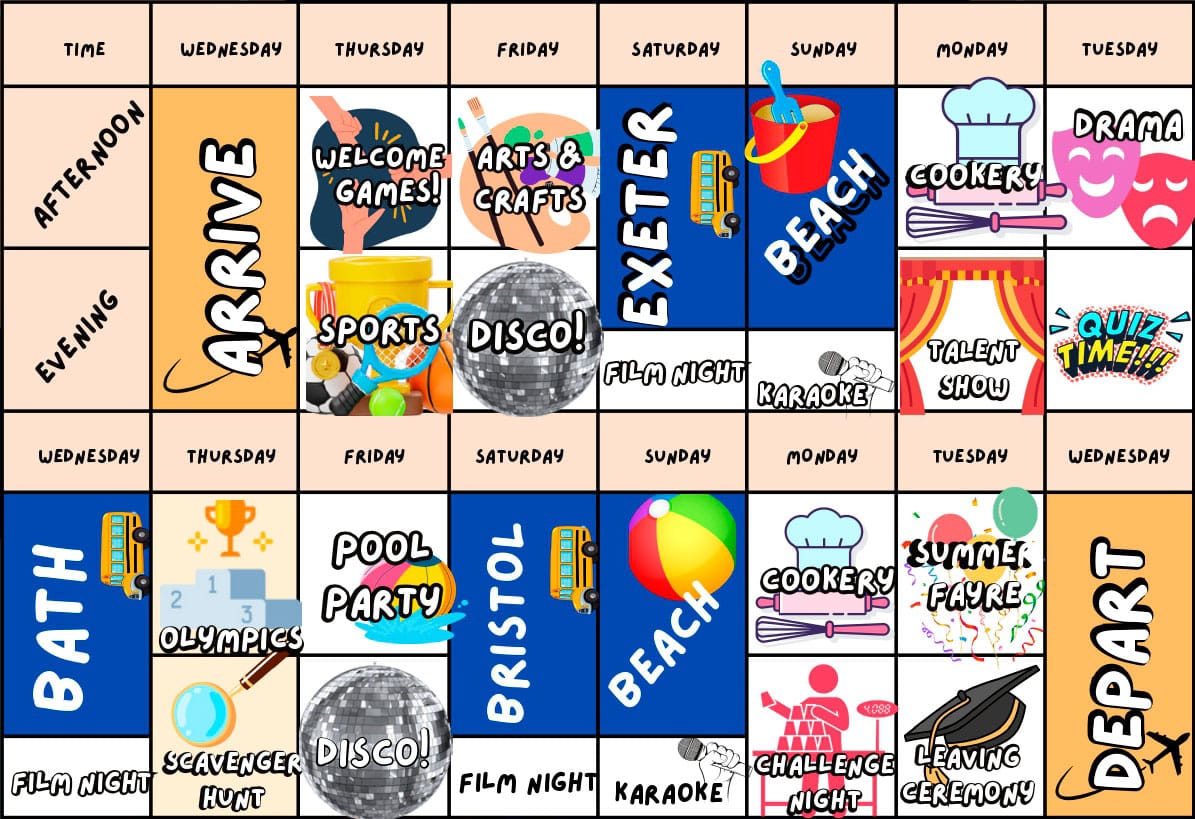 example timetable